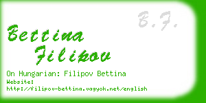 bettina filipov business card